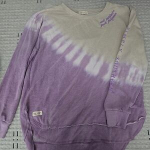 Simply Southern Tie Dye Purple Cream Sweatshirt Top Womens